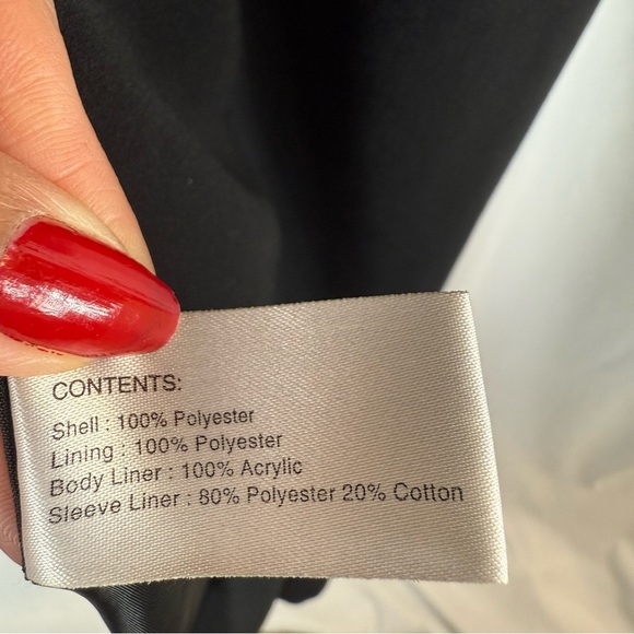 Gallery Womens Long Sleeve Button Front Black Long Trench Coat Jacket Size:4 - Picture 10 of 16